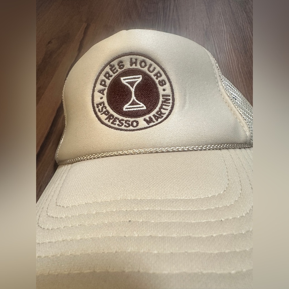 OTTO Cream Cap with Brown Logo - Aprés Hours Espresso Martini Hat - Picture 2 of 5